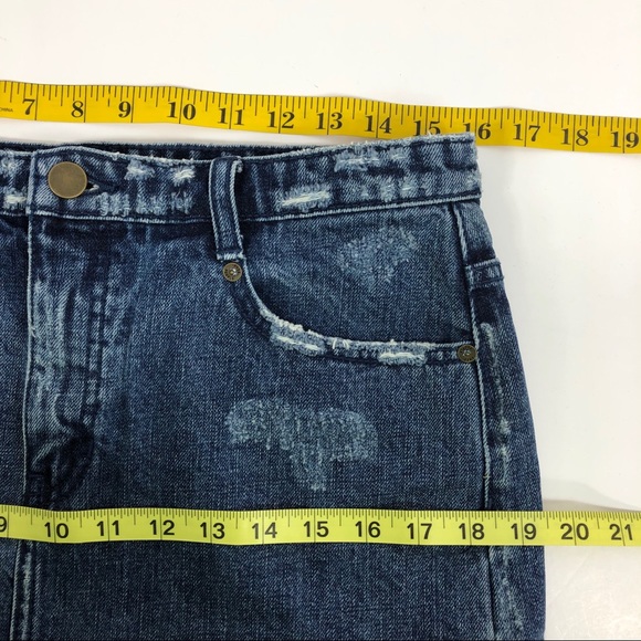 Free People Deconstructed Distressed Denim Skirt 6 - Picture 6 of 8